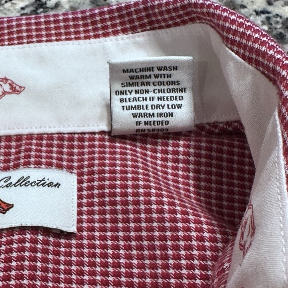 Arkansas Razorbacks Long Sleeve Dress Shirt Men's Sz S Check Pattern The Hogs‎ - Picture 6 of 10